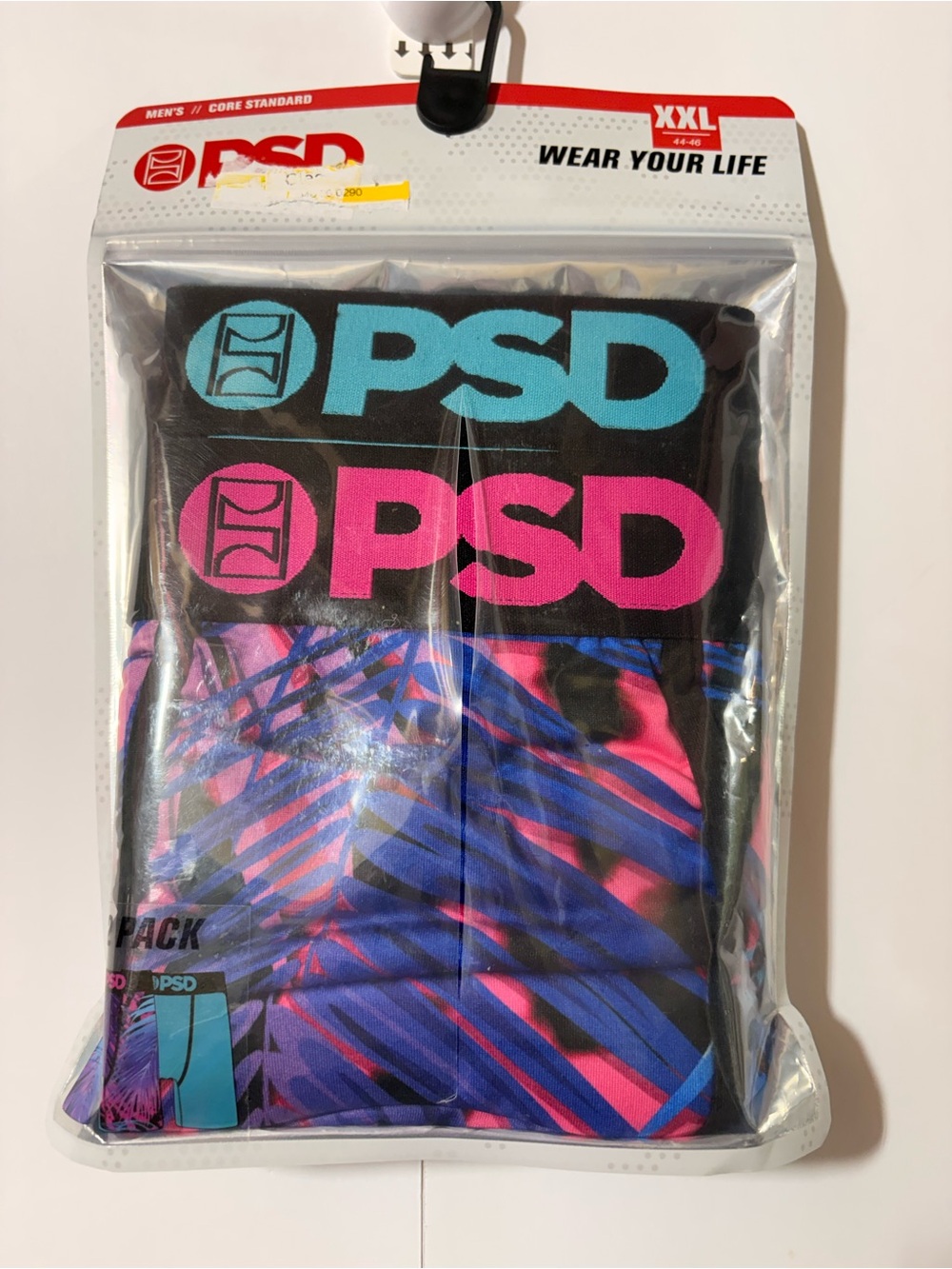 PSD Men’s Boxer Briefs – Black with Blue & Pink Logos